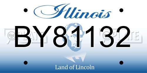 BY81132 Illinois License Plate