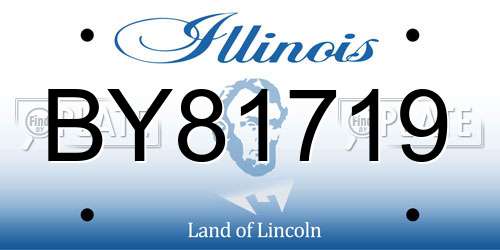 BY81719 Illinois License Plate