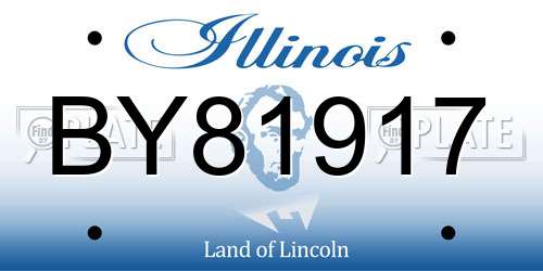 BY81917 Illinois License Plate