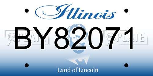 BY82071 Illinois License Plate