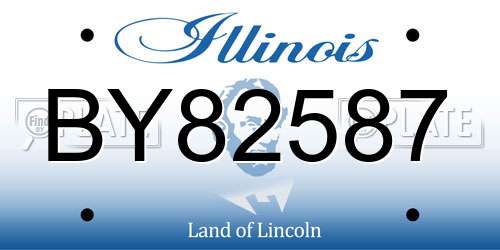 BY82587 Illinois License Plate