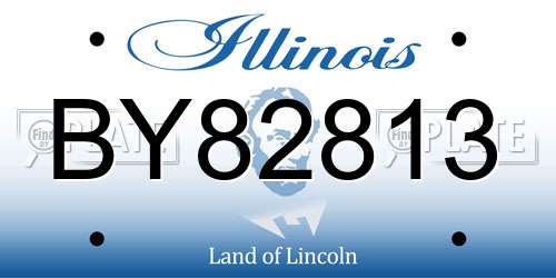 BY82813 Illinois License Plate