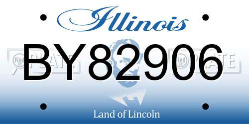 BY82906 Illinois License Plate