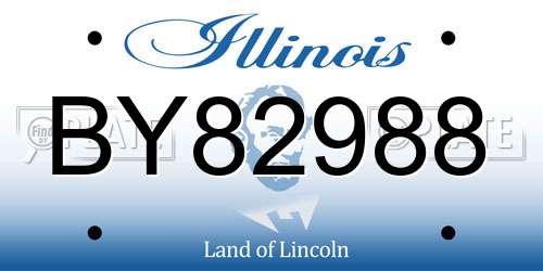 BY82988 Illinois License Plate