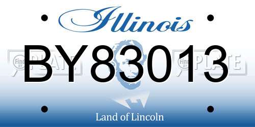 BY83013 Illinois License Plate