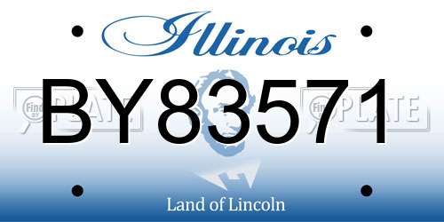 BY83571 Illinois License Plate