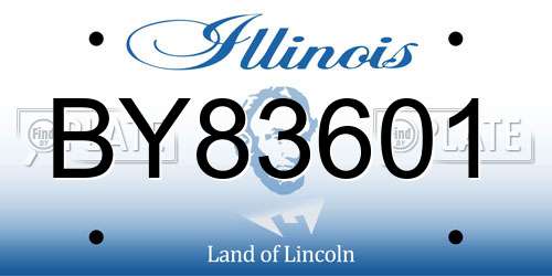 BY83601 Illinois License Plate
