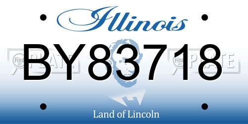 BY83718 Illinois License Plate
