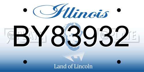 BY83932 Illinois License Plate