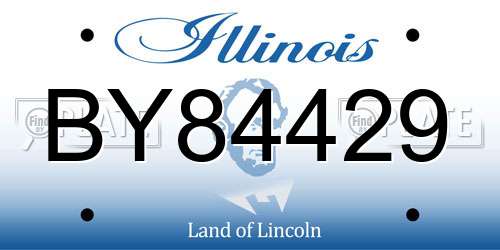 BY84429 Illinois License Plate