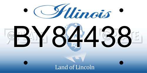 BY84438 Illinois License Plate