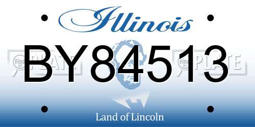 BY84513 Illinois License Plate