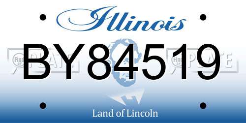 BY84519 Illinois License Plate