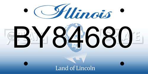 BY84680 Illinois License Plate
