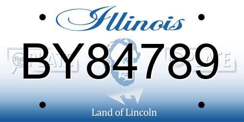 BY84789 Illinois License Plate