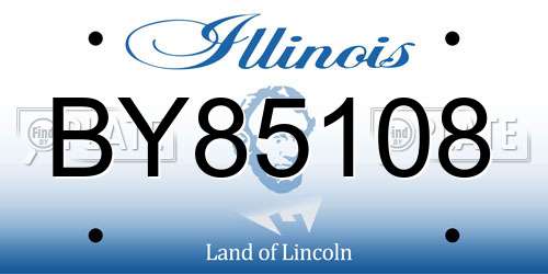 BY85108 Illinois License Plate