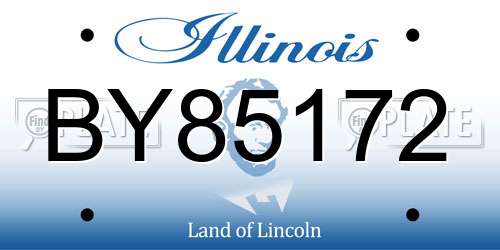 BY85172 Illinois License Plate