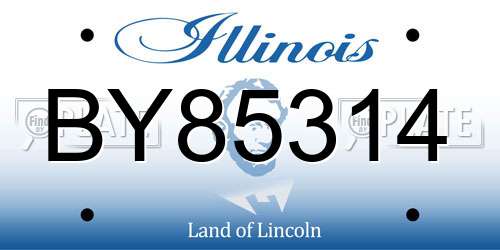 BY85314 Illinois License Plate
