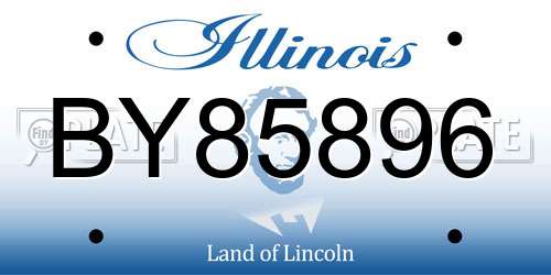 BY85896 Illinois License Plate