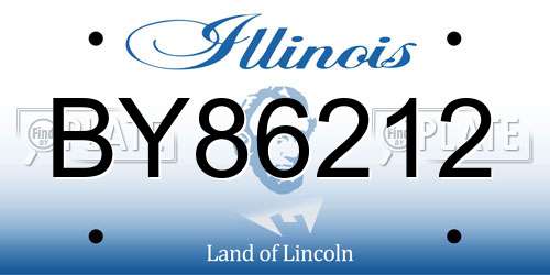 BY86212 Illinois License Plate