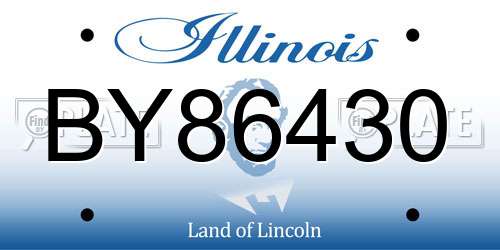 BY86430 Illinois License Plate
