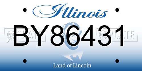 BY86431 Illinois License Plate