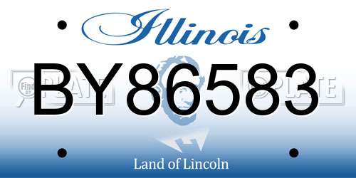 BY86583 Illinois License Plate