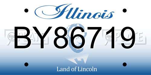 BY86719 Illinois License Plate