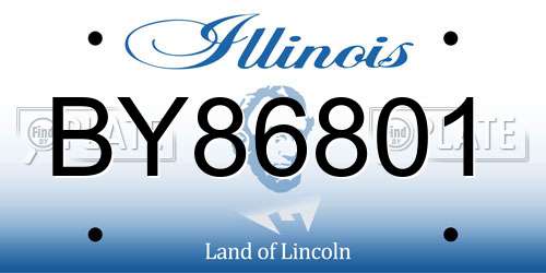 BY86801 Illinois License Plate