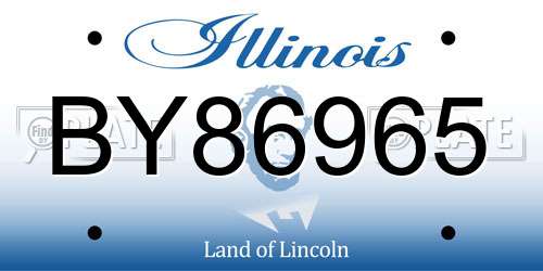 BY86965 Illinois License Plate