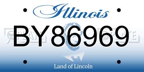 BY86969 Illinois License Plate