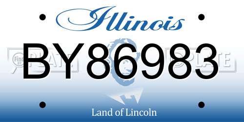 BY86983 Illinois License Plate