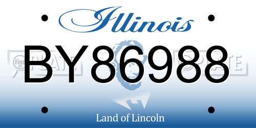 BY86988 Illinois License Plate