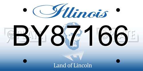 BY87166 Illinois License Plate