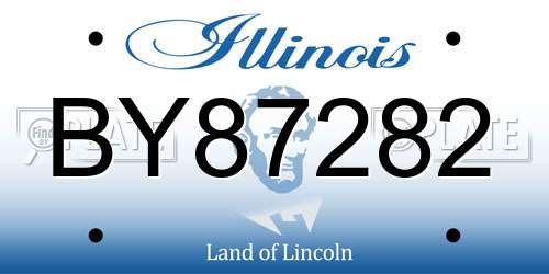 BY87282 Illinois License Plate