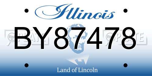 BY87478 Illinois License Plate