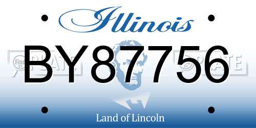 BY87756 Illinois License Plate