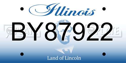 BY87922 Illinois License Plate