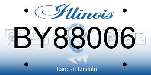 BY88006 Illinois License Plate