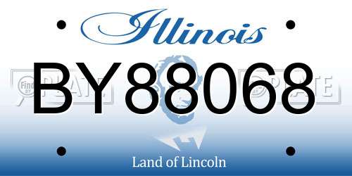 BY88068 Illinois License Plate
