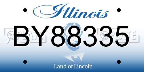 BY88335 Illinois License Plate