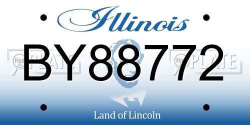 BY88772 Illinois License Plate