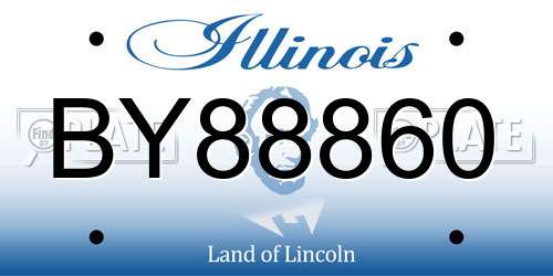 BY88860 Illinois License Plate
