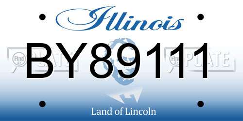 BY89111 Illinois License Plate