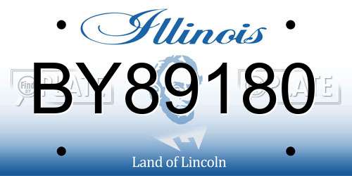 BY89180 Illinois License Plate