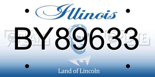 BY89633 Illinois License Plate