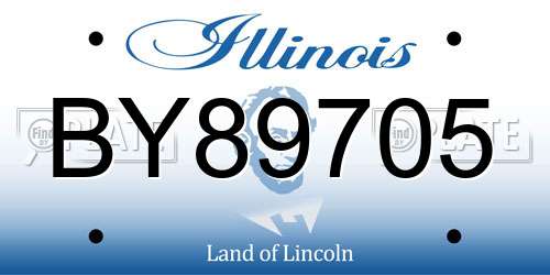 BY89705 Illinois License Plate