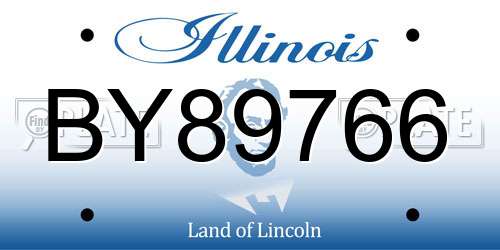 BY89766 Illinois License Plate