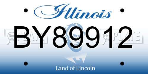 BY89912 Illinois License Plate