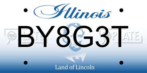 BY8G3T Illinois License Plate